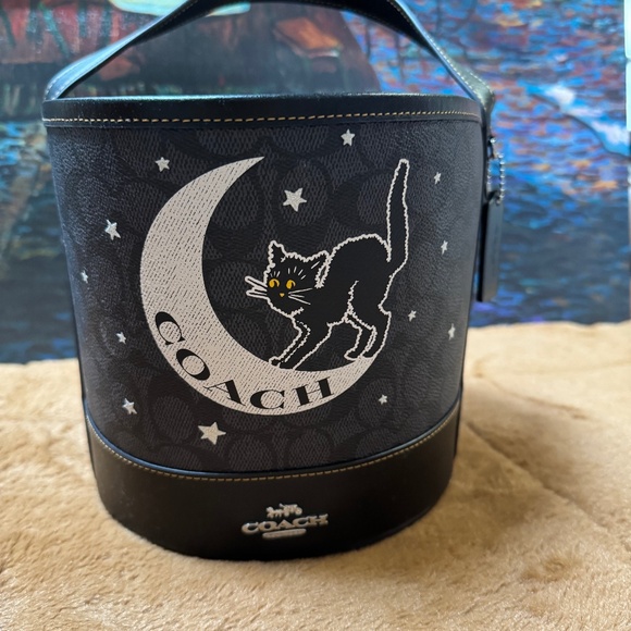 Coach Black Cat on the moon Bucket Bag - Picture 1 of 2